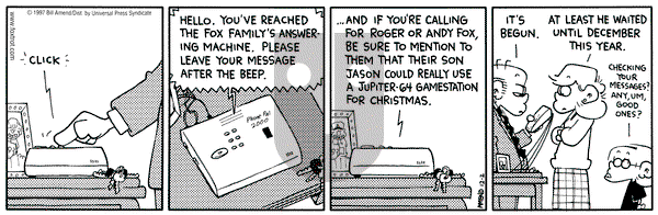 FoxTrot on Tuesday December 2, 1997 Comic Strip