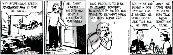 Calvin and Hobbes on Friday April 6, 1990 Comic Strip