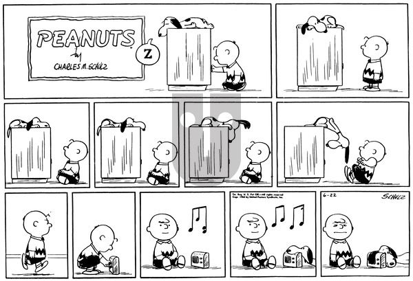 Peanuts on Sunday June 22, 1958 Comic Strip