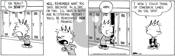 Calvin and Hobbes on Tuesday February 8, 1994 Comic Strip