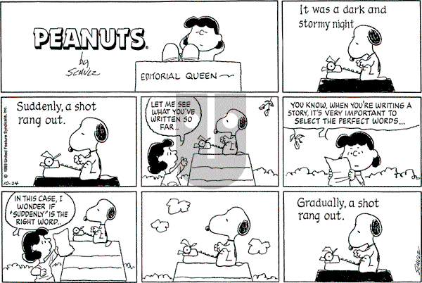 Peanuts - Sunday October 24, 1993 Comic Strip