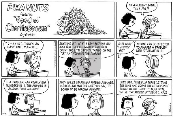 Peanuts on Sunday September 7, 1980 Comic Strip