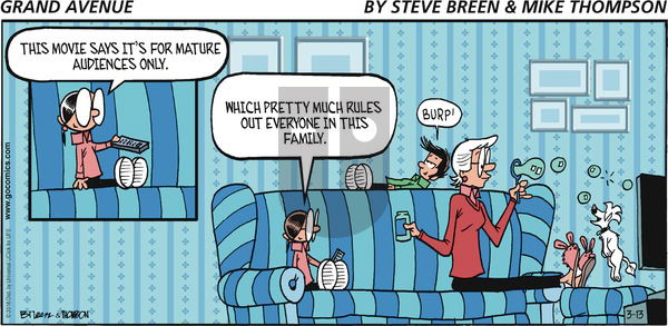 Grand Avenue on Sunday March 13, 2016 Comic Strip