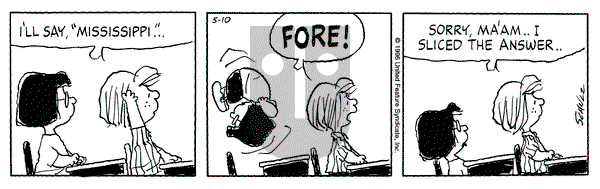 Peanuts on Friday May 10, 1996 Comic Strip