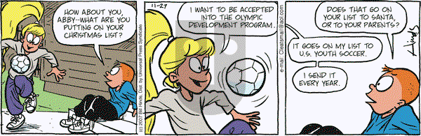 Cleats on Tuesday November 27, 2007 Comic Strip