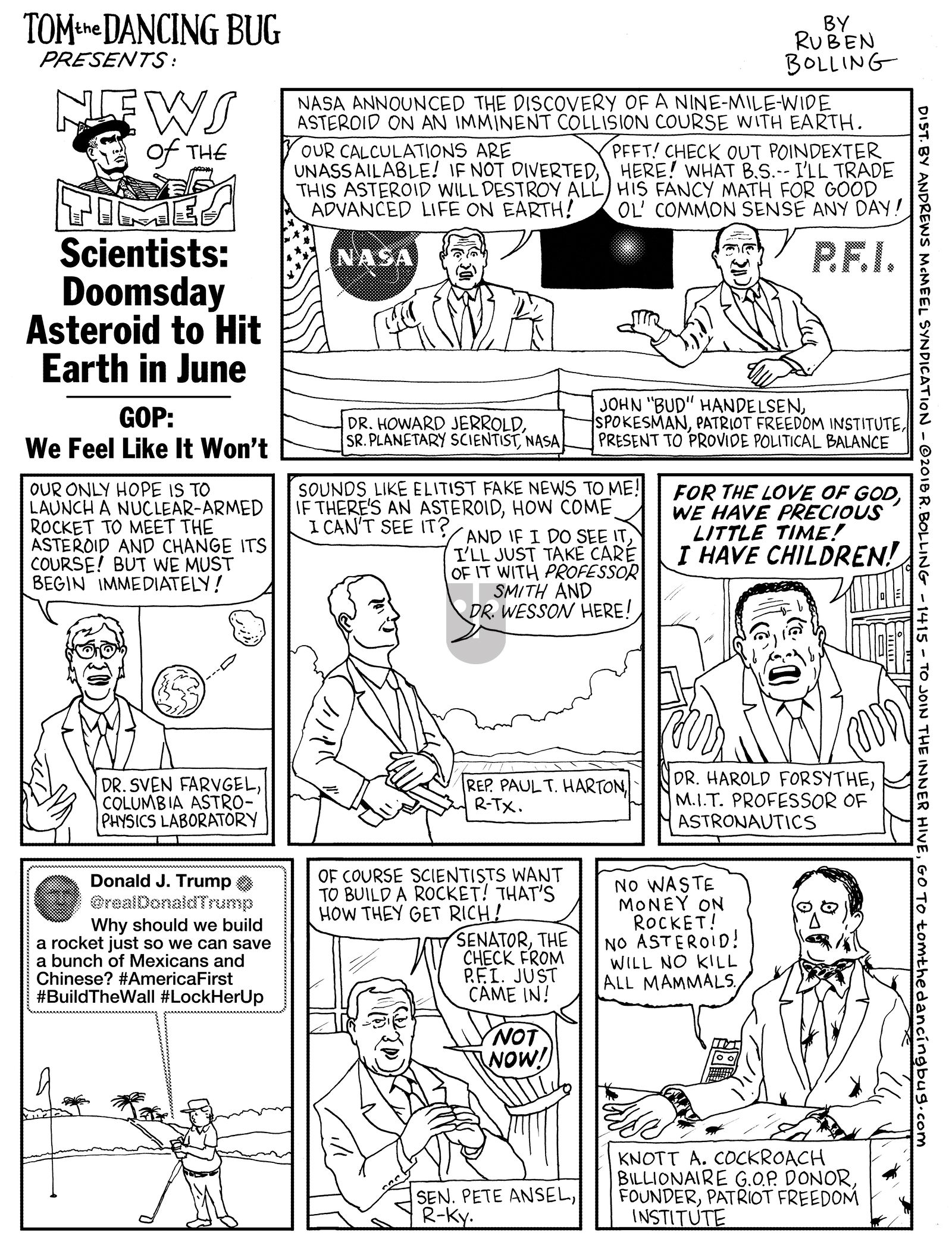 Tom the Dancing Bug - Monday November 26, 2018 Comic Strip