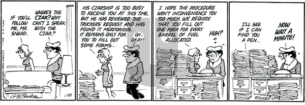 Doonesbury on Wednesday January 30, 1974 Comic Strip