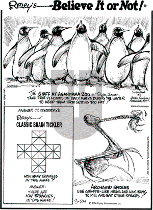 Ripley's Believe It or Not on Friday March 24, 2006 Comic Strip