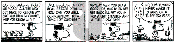 Peanuts on Friday March 11, 1983 Comic Strip