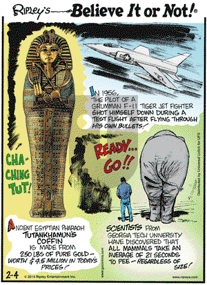 Ripley's Believe It or Not on Tuesday February 4, 2014 Comic Strip