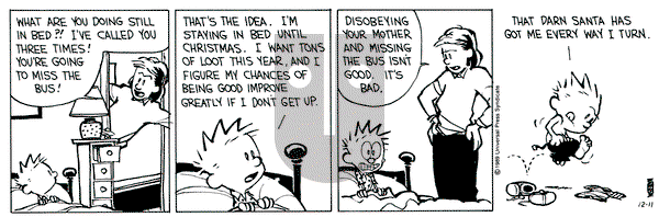 Calvin and Hobbes on Monday December 11, 1989 Comic Strip