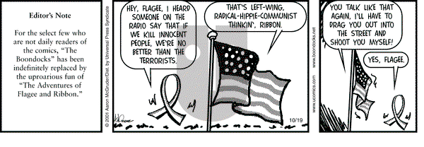 The Boondocks on Friday October 19, 2001 Comic Strip