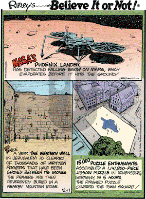 Ripley's Believe It or Not - Thursday December 11, 2008 Comic Strip