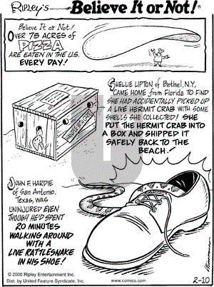 Ripley's Believe It or Not on Thursday February 10, 2000 Comic Strip