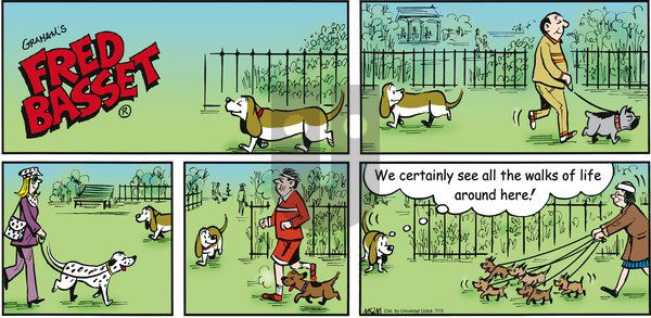 Fred Basset on Sunday July 15, 2012 Comic Strip