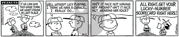 Peanuts on Monday August 7, 1972 Comic Strip
