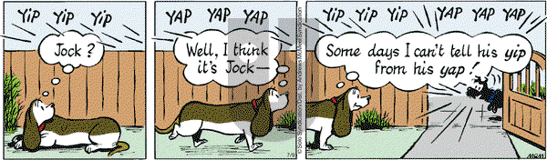 Fred Basset on Monday July 9, 2018 Comic Strip