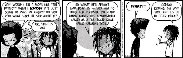 The Boondocks on Monday April 7, 2008 Comic Strip