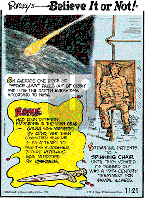 Ripley's Believe It or Not on Friday November 21, 2014 Comic Strip