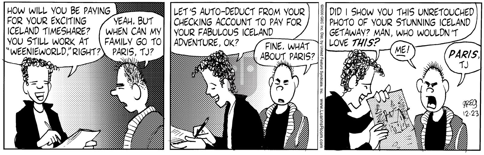 Luann - Saturday December 23, 2000 Comic Strip