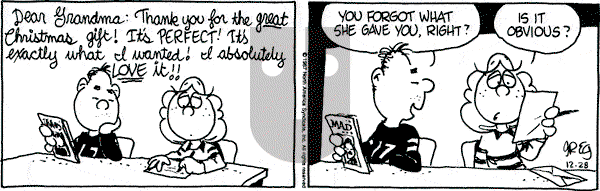 Luann on Monday December 28, 1987 Comic Strip