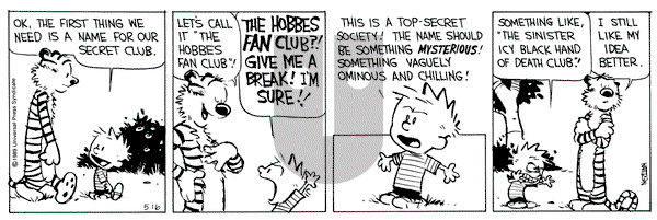 Calvin and Hobbes on Tuesday May 16, 1989 Comic Strip