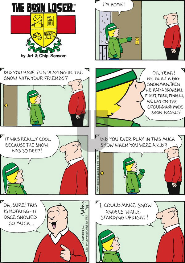 The Born Loser - Sunday January 4, 2015 Comic Strip