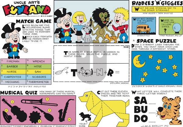 Uncle Art's Funland on Sunday October 22, 2023 Comic Strip