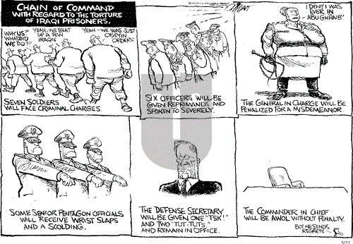 Pat Oliphant on Tuesday May 11, 2004 Comic Strip