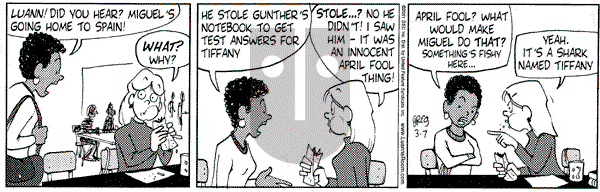 Luann on Wednesday March 7, 2001 Comic Strip