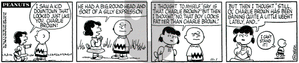 Peanuts on Friday November 1, 1957 Comic Strip