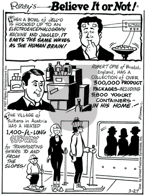 Ripley's Believe It or Not on Thursday March 27, 1997 Comic Strip