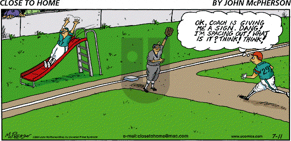 Close to Home on Sunday July 11, 2004 Comic Strip