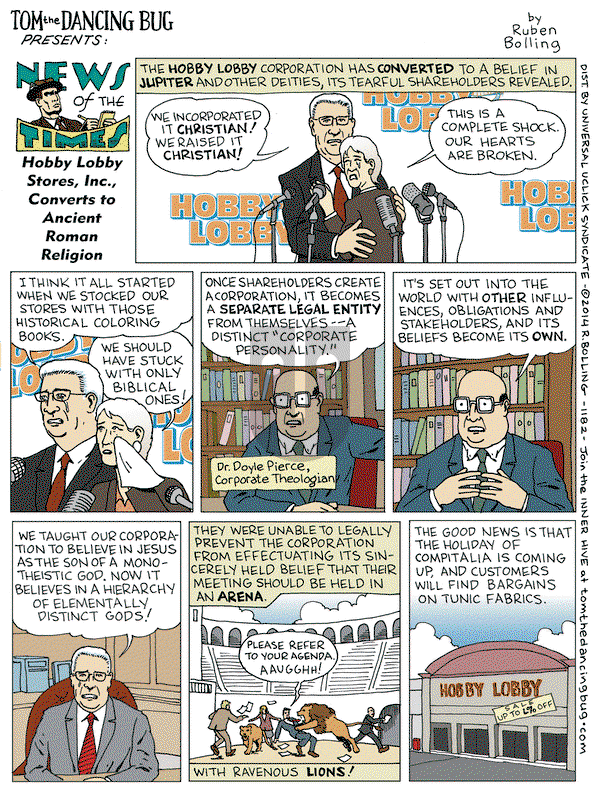 Tom the Dancing Bug on Friday April 4, 2014 Comic Strip