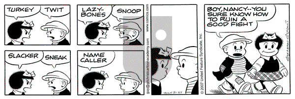 Nancy on Tuesday July 31, 2007 Comic Strip
