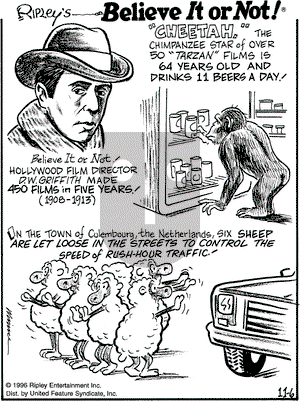 Ripley's Believe It or Not on Wednesday November 6, 1996 Comic Strip
