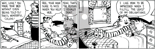 Calvin and Hobbes on Thursday November 29, 1990 Comic Strip