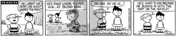 Peanuts on Thursday April 18, 1957 Comic Strip