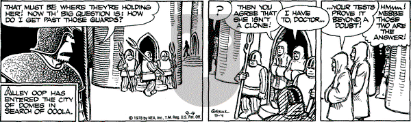 Alley Oop on Monday September 4, 1978 Comic Strip