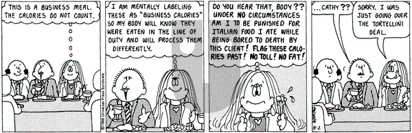Cathy Classics on Wednesday August 2, 1995 Comic Strip