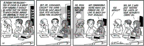 Doonesbury on Friday January 5, 1979 Comic Strip