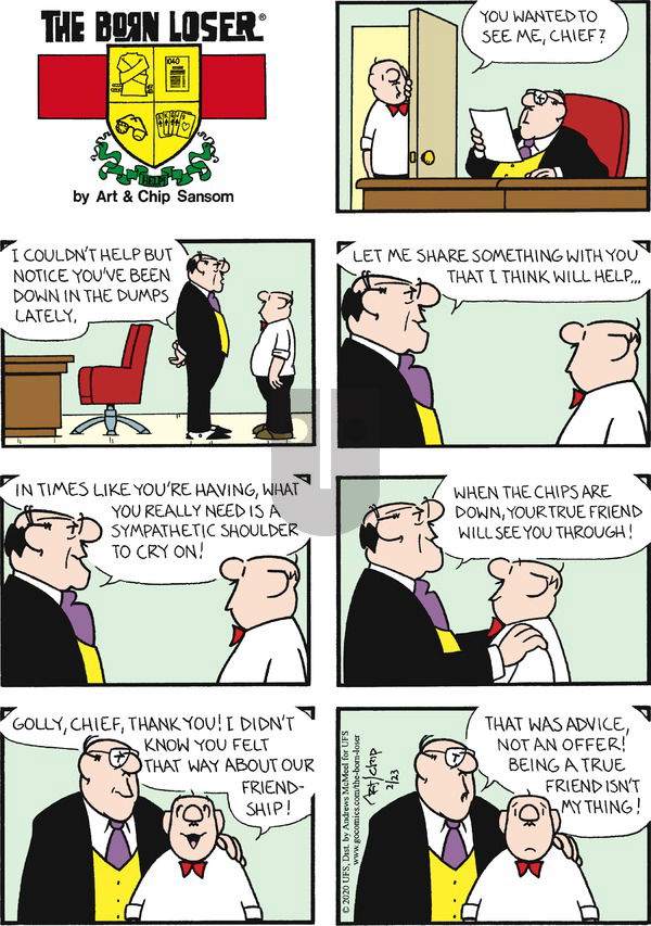 The Born Loser on Sunday February 23, 2020 Comic Strip
