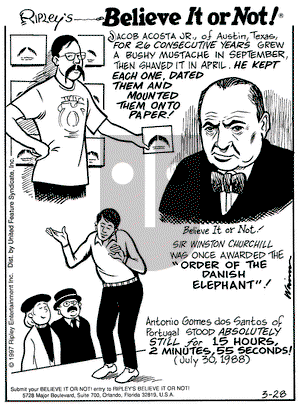 Ripley's Believe It or Not on Friday March 28, 1997 Comic Strip