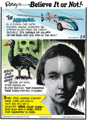 Ripley's Believe It or Not on Wednesday February 5, 2014 Comic Strip