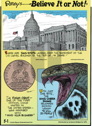 Ripley's Believe It or Not on Tuesday May 1, 2018 Comic Strip