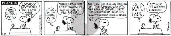 Peanuts on Wednesday April 28, 1971 Comic Strip