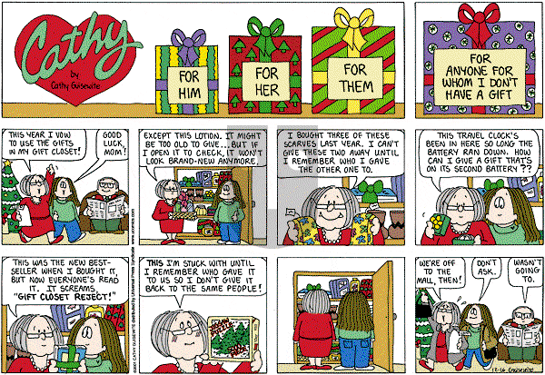 Cathy Classics - Sunday December 16, 2012 Comic Strip