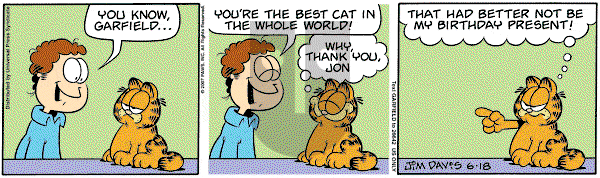 Garfield on Monday June 18, 2007 Comic Strip