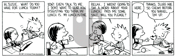 Calvin and Hobbes - Monday November 16, 1987 Comic Strip