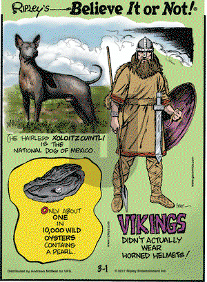 Ripley's Believe It or Not on Wednesday March 1, 2017 Comic Strip